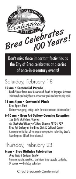 January 2017 - City of Brea