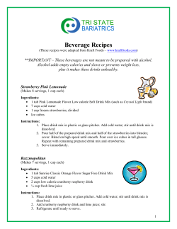 Beverage Recipes - Tri State Bariatrics