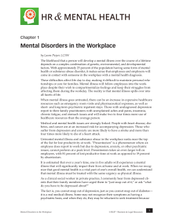 Mental Disorders in the Workplace