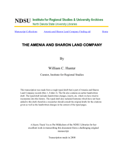 THE AMENIA AND SHARON LAND COMPANY By