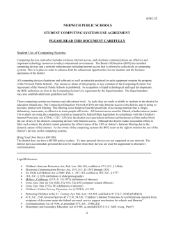 6141.32 NORWICH PUBLIC SCHOOLS STUDENT COMPUTING