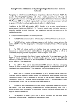 Guiding Principles and Objectives for Negotiating RCEP