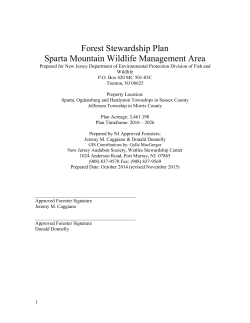 Sparta Mountain WMA Forest Stewardship Plan