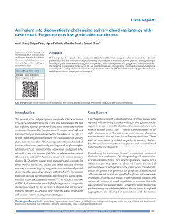 An insight into diagnostically challenging salivary gland malignancy