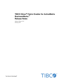TIBCO Silver&reg; Fabric Enabler for ActiveMatrix