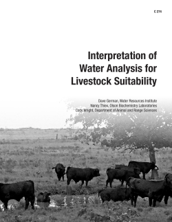 Interpretation of Water Analysis for Livestock Suitability