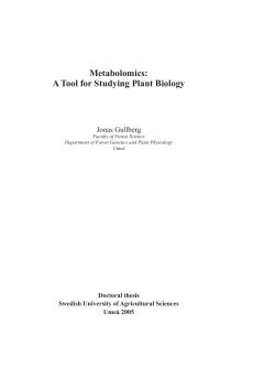 Metabolomics: A Tool for Studying Plant Biology