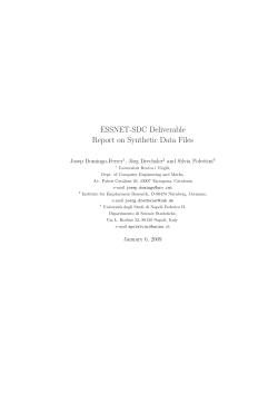 ESSNET-SDC Deliverable Report on Synthetic Data Files