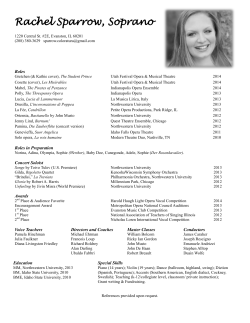 Rachel Sparrow, Soprano