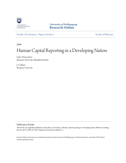 Human Capital Reporting in a Developing Nation