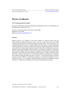 Physics of adhesion