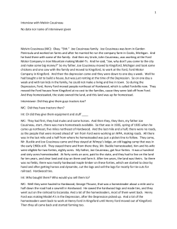 1 Interview with Melvin Cousineau No date nor name of interviewer