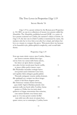 The Two Loves in Propertius Elegy 1.19