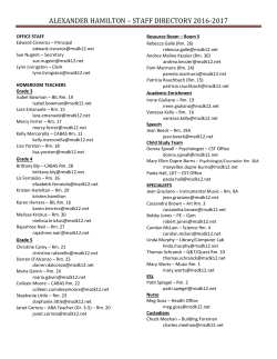 alexander hamilton &ndash; staff directory 2016-2017