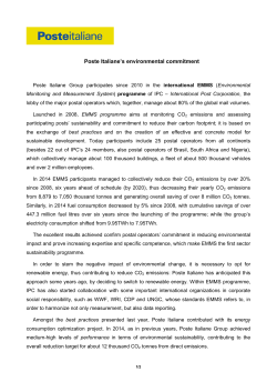 Poste Italiane`s environmental commitment