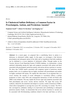 Is Cholesterol Sulfate Deficiency a Common Factor in Preeclampsia