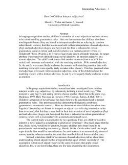 Interpreting Adjectives 1 How Do Children Interpret Adjectives