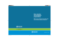 Risk reduction and emergency preparedness