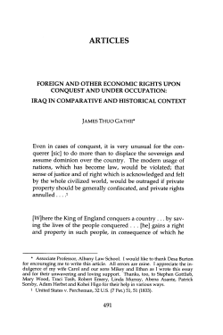 Foreign and Other Economic Rights Upon Conquest and Under