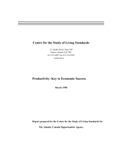 Productivity: Key to Economic Success