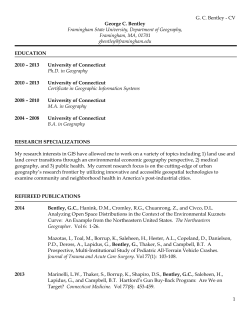 G. C. Bentley - CV George C. Bentley Framingham State University