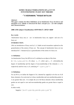 SOME CHARACTERISATIONS OF &alpha;-CUT IN