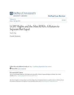 LGBT Rights and the Mini RFRA: A Return to Separate But Equal