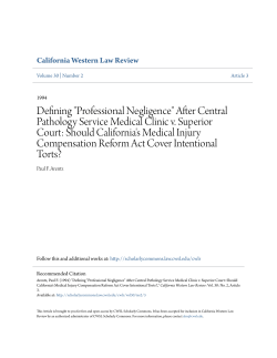 Defining "Professional Negligence" After Central Pathology Service