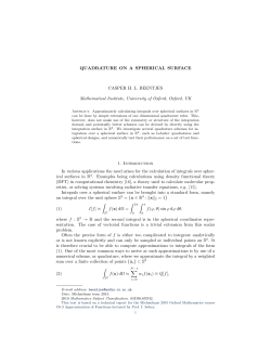 QUADRATURE ON A SPHERICAL SURFACE CASPER H. L.