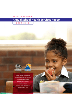 N.C. DHHS: North Carolina Annual School Health Services Report