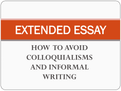 extended essay - West High School