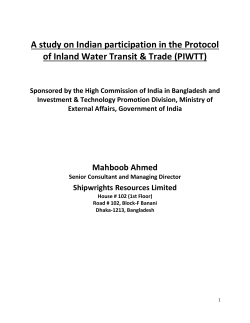 A study on Indian participation in the Protocol of Inland Water Transit