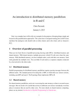 An introduction to distributed memory parallelism in R and C