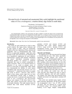 Elevated levels of saturated and unsaturated fatty acids highlight the