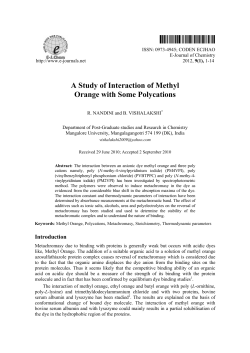 A Study of Interaction of Methyl Orange with Some