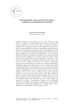 new beginning: the counter culture in american environmental