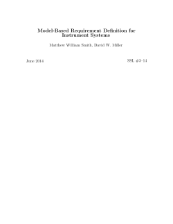 Model-Based Requirement Definition for Instrument Systems
