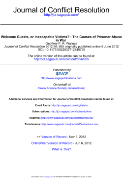Guests, or Inescapable Victims? The Causes of Prisoner Abuse in War