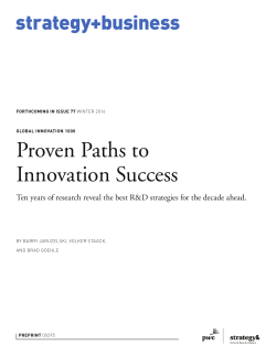 Proven Paths to Innovation Success - Strategy