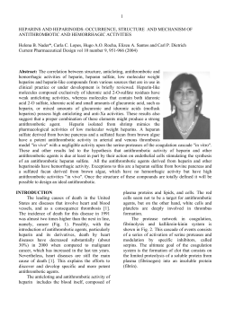 1 HEPARINS AND HEPARINOIDS: OCCURRENCE