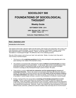 sociology 420 - UBC Sociology