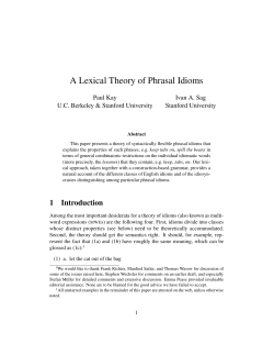 A Lexical Theory of Phrasal Idioms