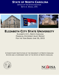 Elizabeth City State University - NC Office of the State Auditor