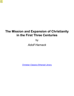 The Mission and Expansion of Christianity in the