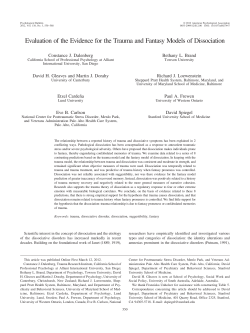 Evaluation of the Evidence for the Trauma and Fantasy Models of