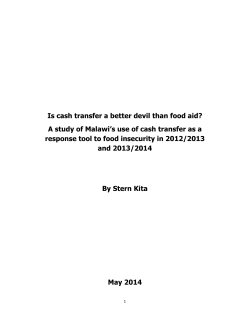 Is cash transfer a better devil than food aid? A study of