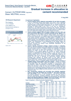 Gradual increase in allocation to cement recommended