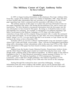 The Military Career of Capt. Anthony Selin