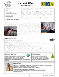 January 2017 Newsletter - U3A Site Builder Home Page