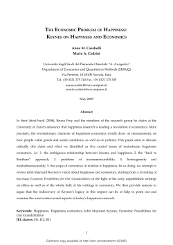 the economic problem of happiness (economics)